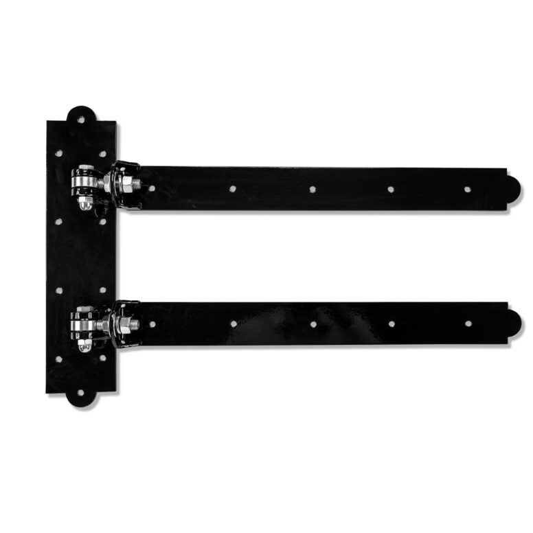 Black 2-strap Metal Barn Hinge