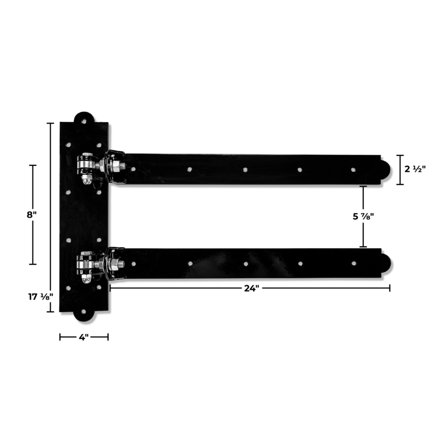 HDMADS24 Measurments diagram showing dimensions of hinge