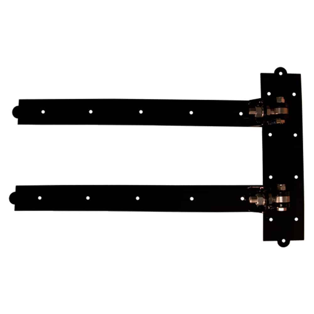 24" Madison Heavy-Duty Adjustable Double-Strap Hinge, Powder-Coated Black
