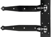 Rockwood Heavy-Duty Adjustable Double-Strap Hinge, Powder-Coated Black