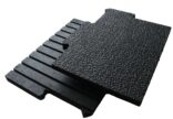 Interlocking horse stall mats with etched top surface
