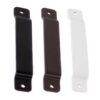 black, brown and white line post brackets