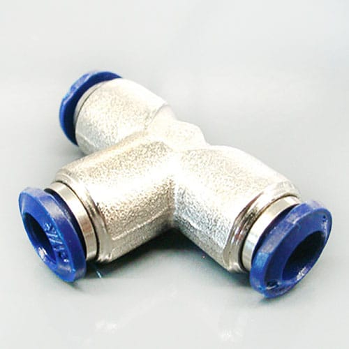 1/4" x 1/4" x 1/4" Tubing Union Tee, Nickel-Plated