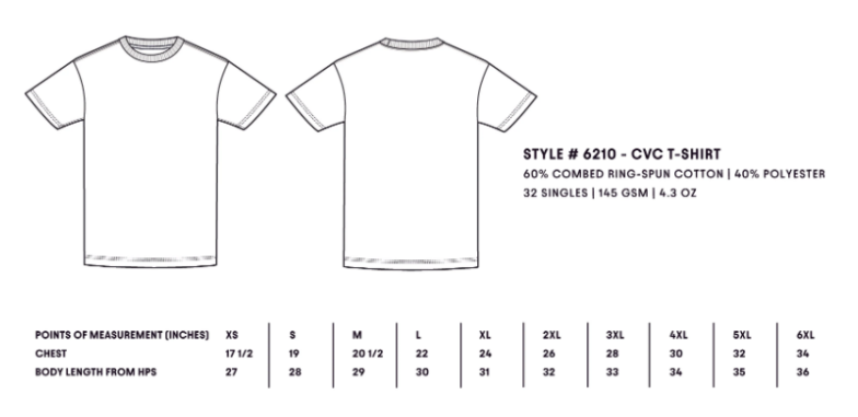 Next Level 6210 Size Chart Next Level 6210 Size Chart