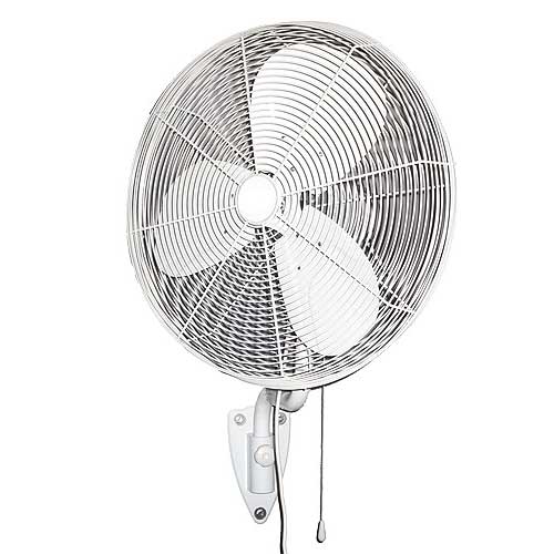 24" Indoor/Outdoor Oscillating Wall Mount Fan, White