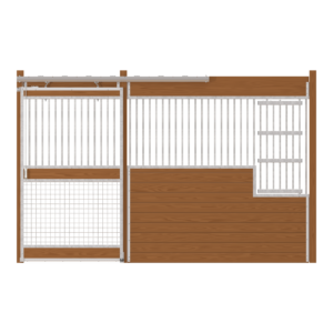 Oxford Stall Front with Grill Top, Mesh Bottom Door & Large Feed Door