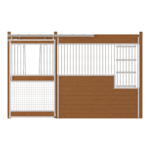 Oxford Stall Front with Mesh Bottom V-Door & Large Feed Door