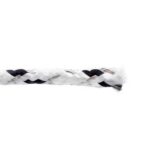 a end strand of white and black braided electric fencing