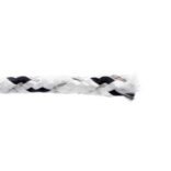 a end strand of white and black braided electric fencing