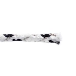 a end strand of white and black braided electric fencing