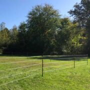 white and black braided electric fencing