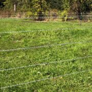 white and black braided electric fencing