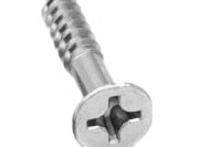 #12 x 1-1/4" Phillips Flat Head Pin Lock Screw, Zinc-Plated