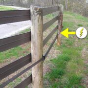 photo diagram of a yellow arrow pointing to the electrified electric tape