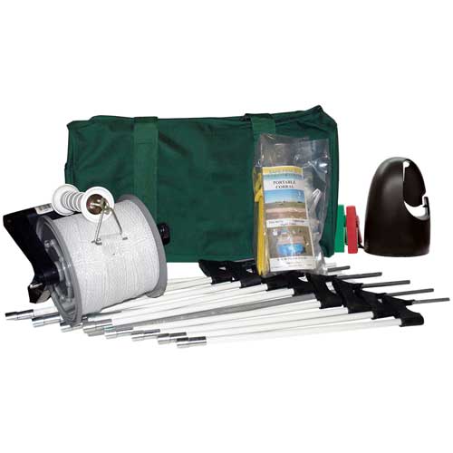 50' x 50' Portable Electric Camping Corral Kit, White