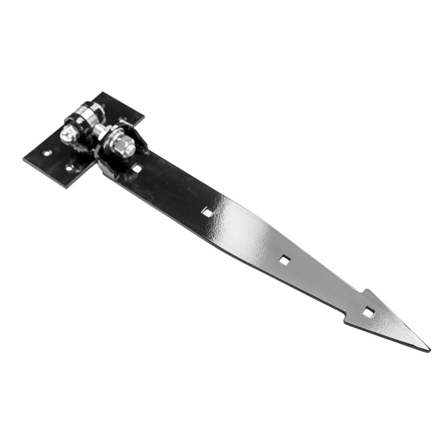 RASH16_9 end angle of heavy-duty black metal barn door hinge
