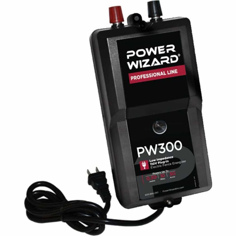 RPPW300_01 Power Wizard Black plug-in fence charger