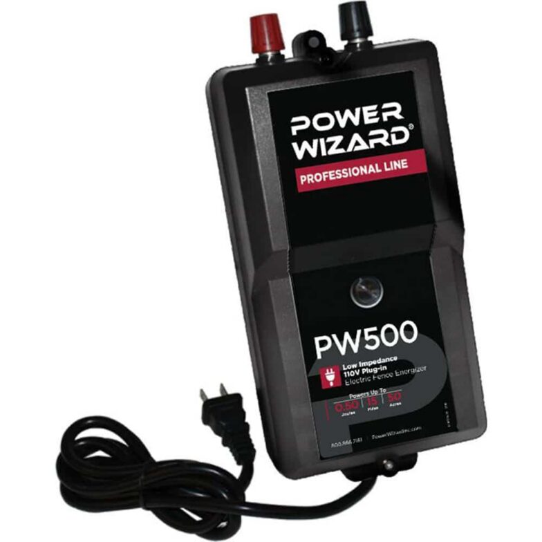 RPPW500_01 black low-impedance fence charger