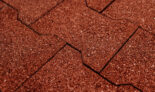 close up of terracotta rubber pavers