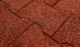 close up of terracotta rubber pavers