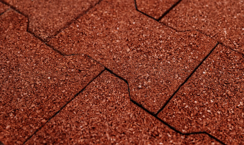 Red Paver-Hero close up of terracotta rubber pavers