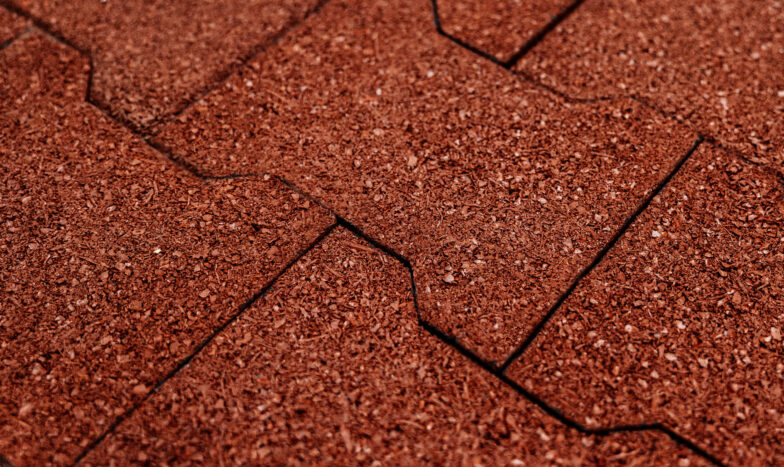 Red Paver-Hero close up of terracotta rubber pavers
