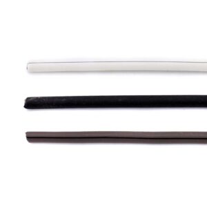 3 different colors of electric fence on a white background