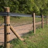 3 rails of electric fence and a top rail of brown flex fence
