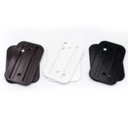 brown, white, and black splice plates