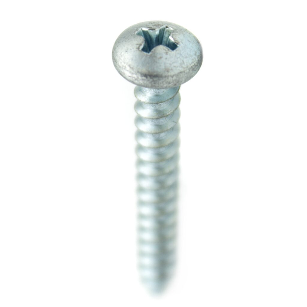 #10 x 1-1/2" Phillips Pan Head Premium Track Bracket Screw, Zinc-Plated