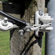 U-Bolt Connector attached to braided electric rope