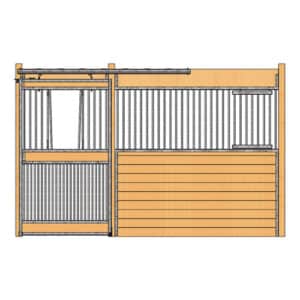 Oxford Stall Front with Full Grill V-Door & Feed Door