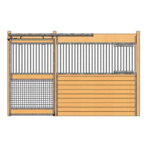Oxford Stall Front with Grill Top, Mesh Bottom Door & Feed Door