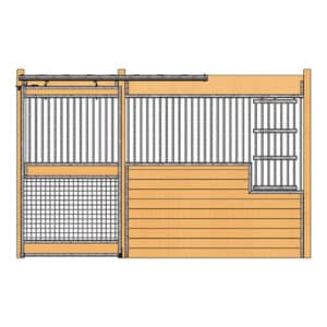 Oxford Stall Front with Grill Top, Mesh Bottom Door & Large Feed Door