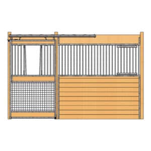 Oxford Stall Front with Mesh Bottom V-Door & Feed Door
