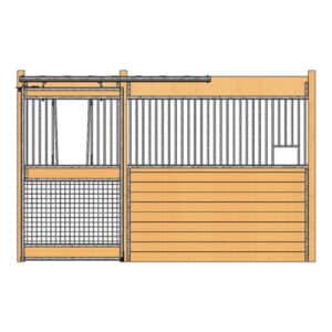 Oxford Stall Front with Mesh Bottom V-Door & Feed Opening