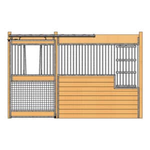 Oxford Stall Front with Mesh Bottom V-Door & Large Feed Door