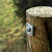 wire vise installed in wooden post