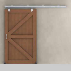 Barn Door 8' Premium Track & Hanging Hardware Kit, Galvanized