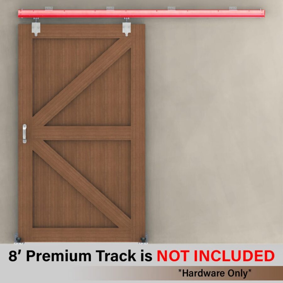 Barn Door Premium Track Hanging Hardware Kit, Galvanized