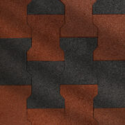closeup of terra-cotta and black rubber pavers laid out in an alternating pattern