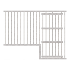 65" Welded Grillwork Section with Large Feed Door
